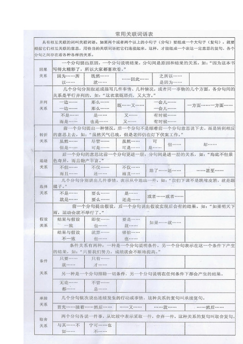 四年级语文关联词练习及答案