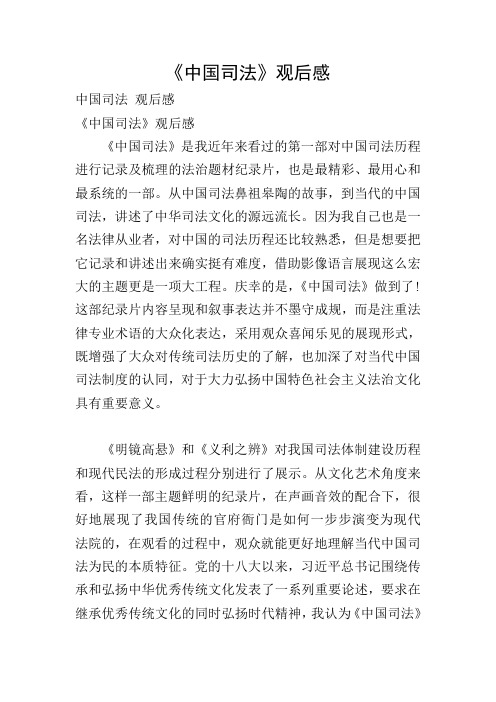 《中国司法》观后感