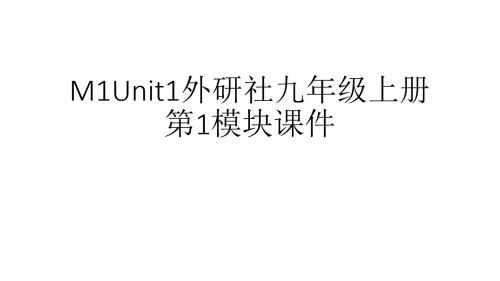 M1Unit1外研社九年级上册第1模块课件.ppt