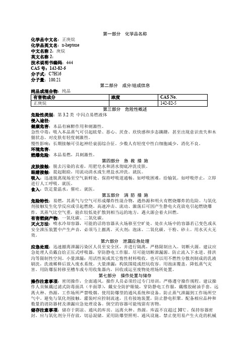 正庚烷安全技术说明书MSDS