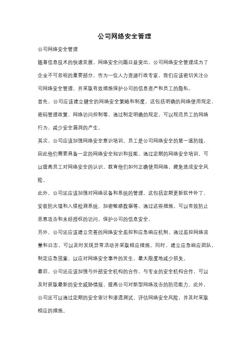 公司网络安全管理