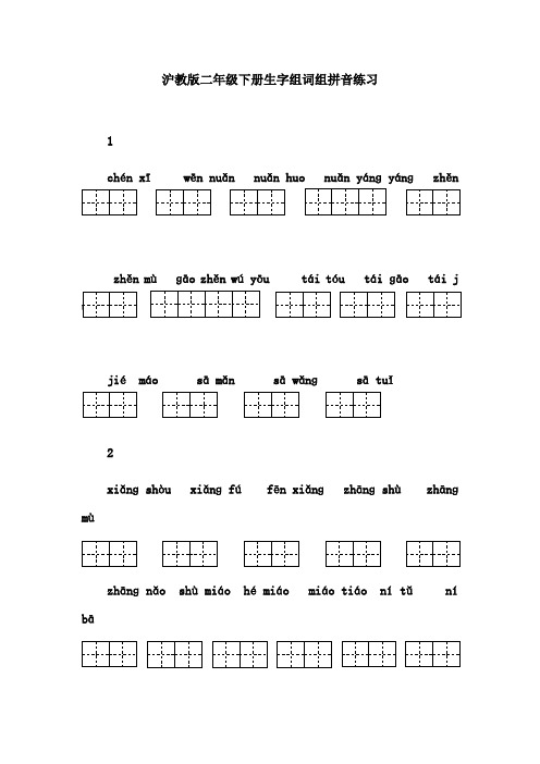 沪教版二年级下册生字组词组拼音练习含答案1