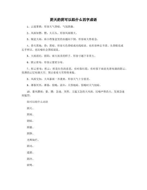 阴天的阴可以组什么四字成语