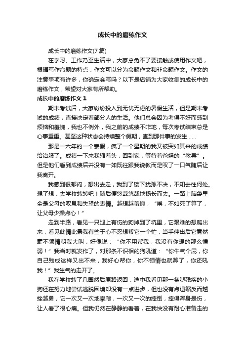 成长中的磨练作文