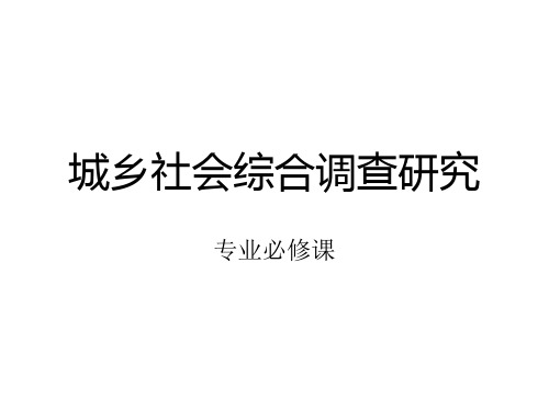 城乡社会综合调查研究课件