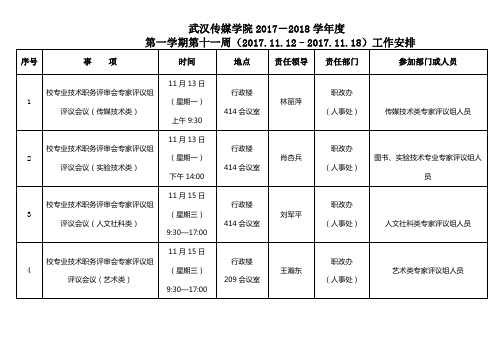 武汉传媒学院20172018学年度