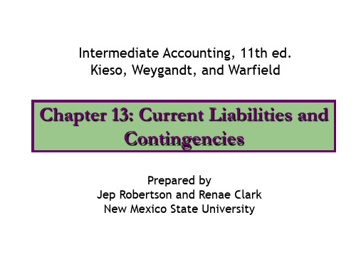 Intermediate Accounting (New Mexico State University)ch13