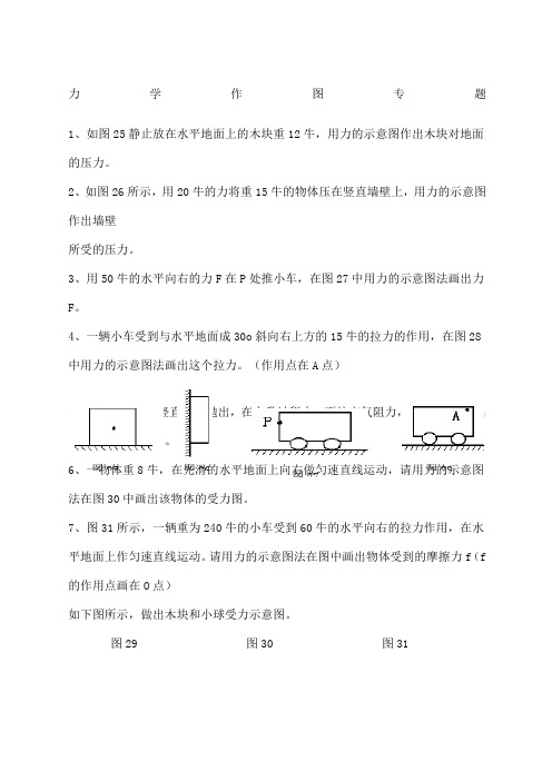 初中中学物理力学作图题