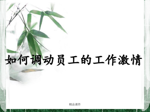 如何调动员工的工作激情ppt课件