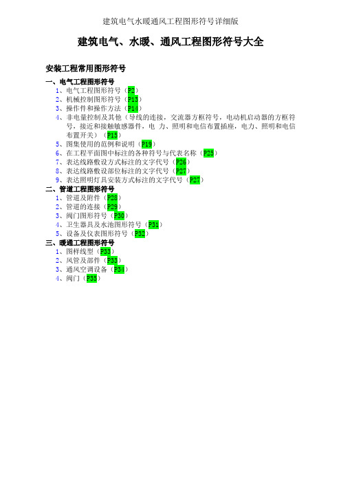 建筑电气水暖通风工程图形符号详细版