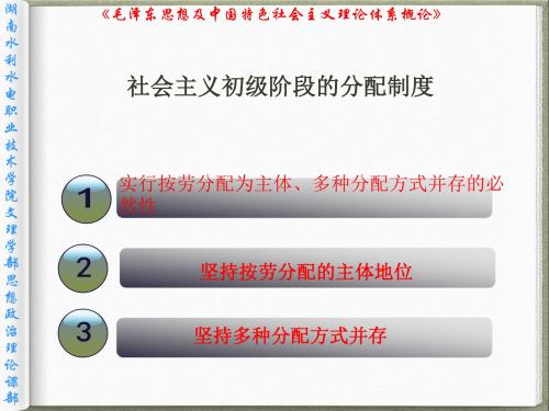 社会主义初级阶段的分配制度