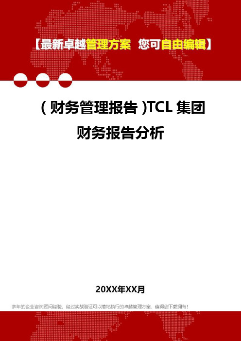 2020年(财务管理报告)TCL集团财务报告分析