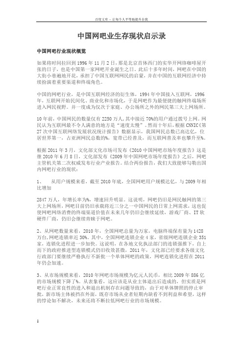 中国网吧业生存现状启示录