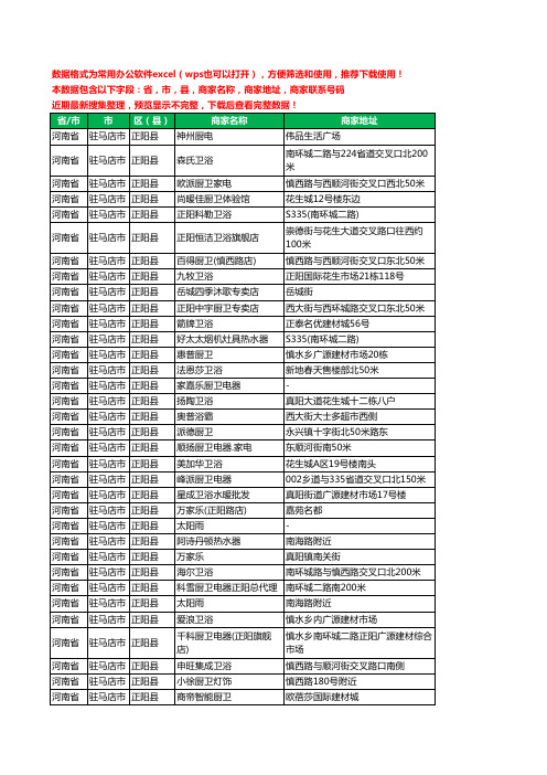 2020新版河南省驻马店市正阳县卫浴工商企业公司商家名录名单黄页联系电话号码地址大全57家