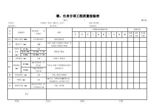 墩、台身分项工程质量检验表 B-5-32.