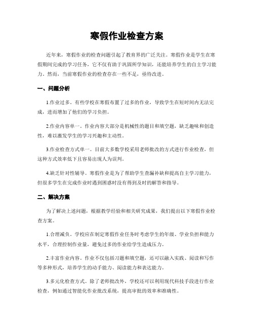 寒假作业检查方案