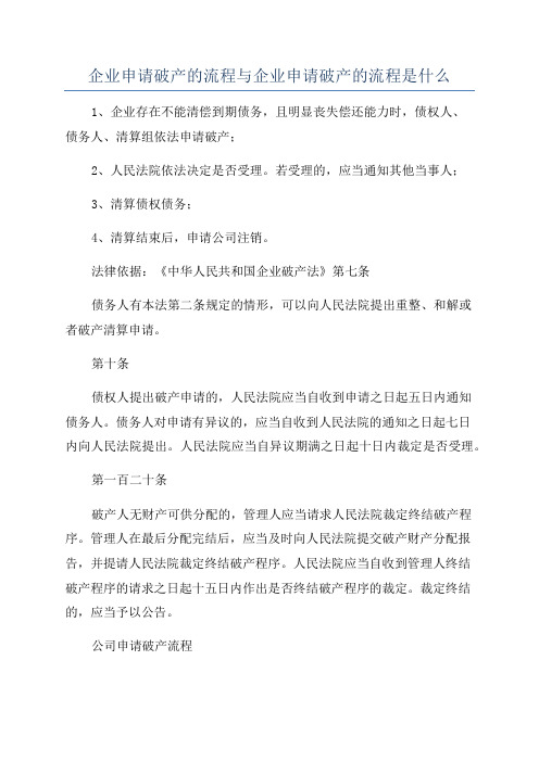 企业申请破产的流程与企业申请破产的流程是什么