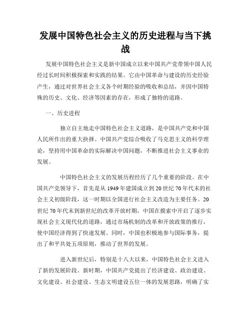 发展中国特色社会主义的历史进程与当下挑战