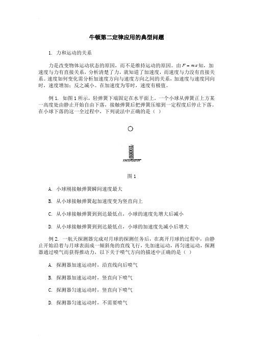 牛顿第二定律经典例题