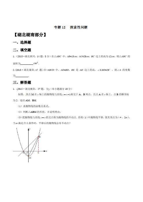 中考历届真题汇总(含解析答案)