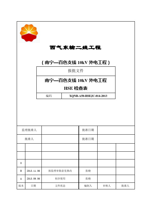 HSE检查表1