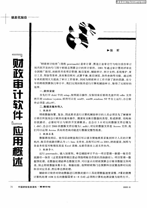 “财政审计软件”应用概述