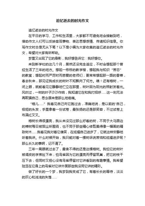 追忆逝去的时光作文