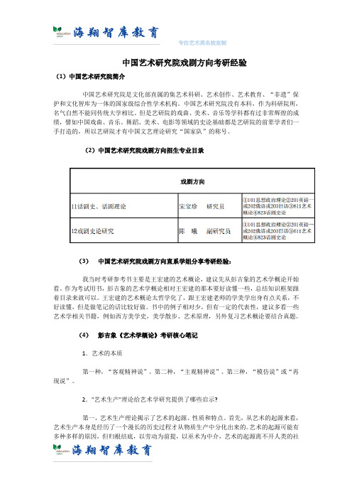 中国艺术研究院戏剧方向考研经验