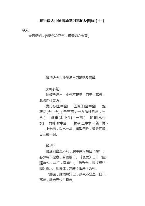 辅行诀大小补肺汤学习笔记及图解（十）