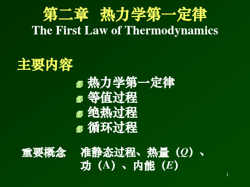 大学物理 热力学第一定律解读