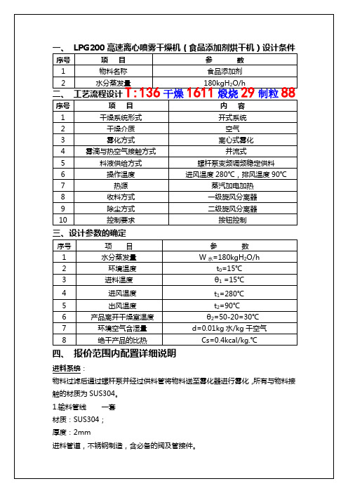 LPG200高速离心喷雾干燥机(食品添加剂烘干机)