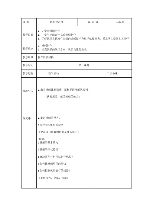 综合实践——帆船设计师2