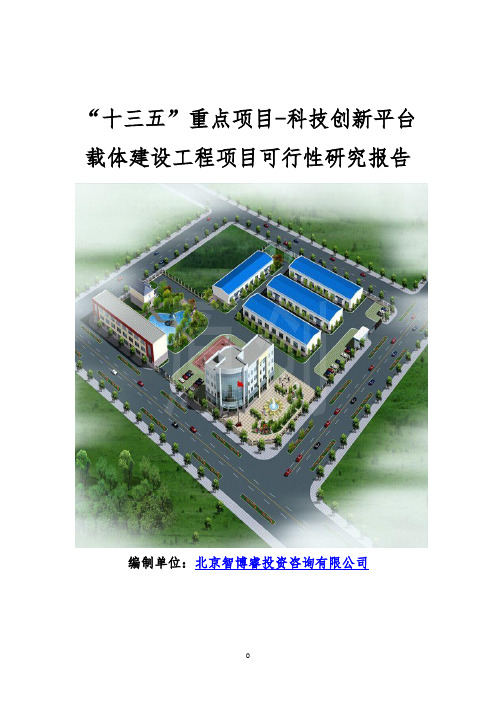 “十三五”重点项目-科技创新平台载体建设工程项目可行性研究报告