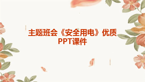 主题班会《安全用电》优质PPT课件