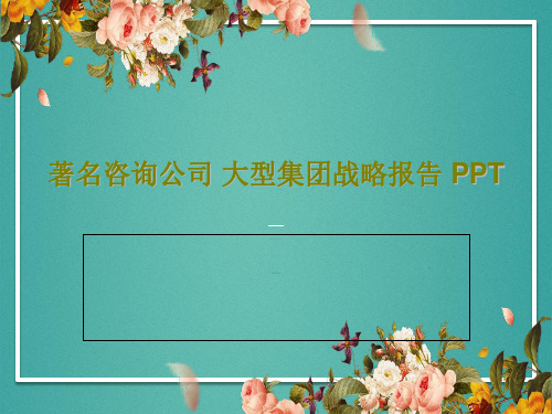 著名咨询公司 大型集团战略报告 PPT137页PPT