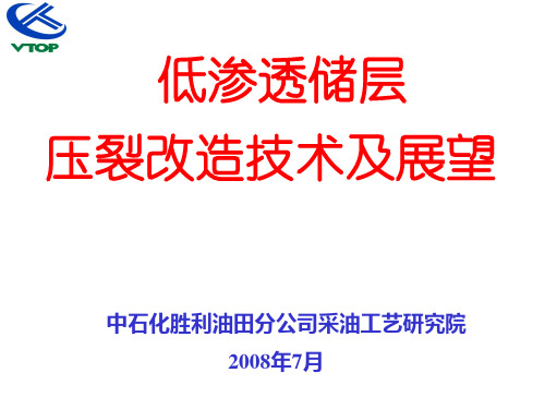 低渗透储层压裂改造技术及展望