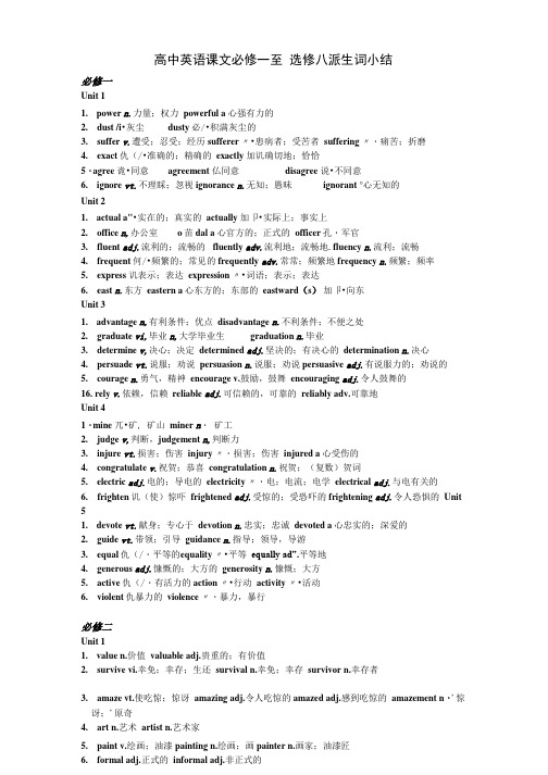 英语派生词小结必修1-8(1).doc