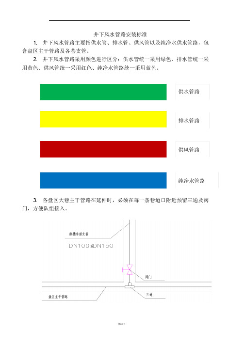 井下风水管路安装标准