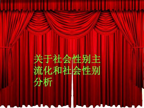 社会性别的社会化 主流化