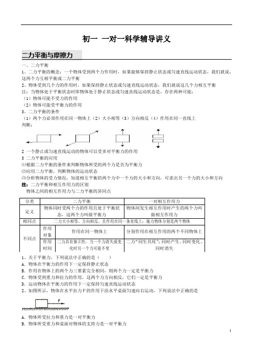 二力平衡与摩擦力