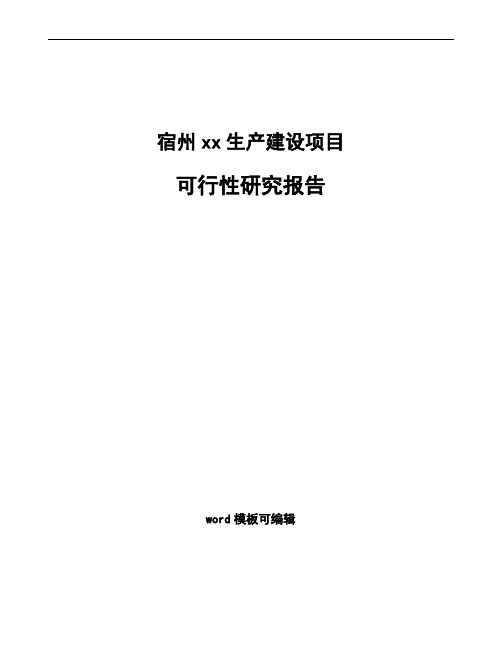 宿州如何编写项目可行性研究报告(参考范文)