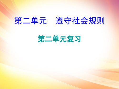 第二单元遵守社会规则单元复习课件-秋部编版道法与法治八年级上册(共31张PPT)