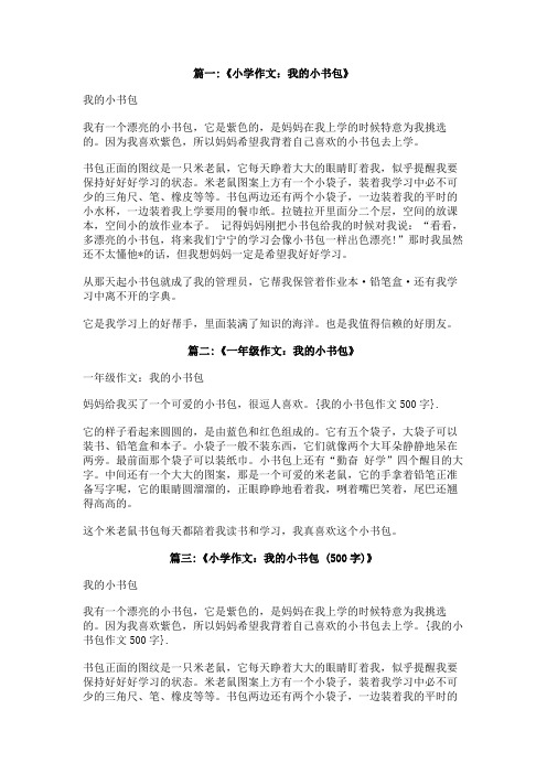 我的小书包作文500字