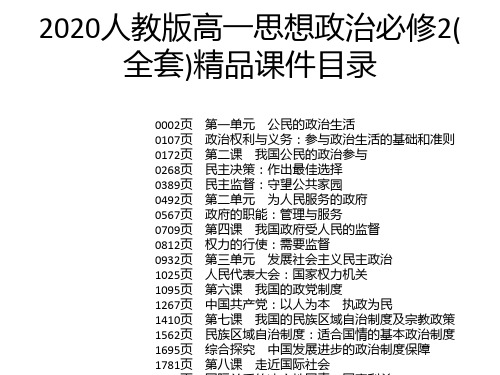 2020人教版高一思想政治必修2(全套)精品课件