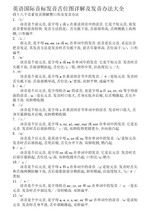 48个音标发音及口型详解