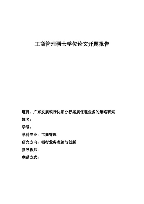 海南大学MBA开题报告范文