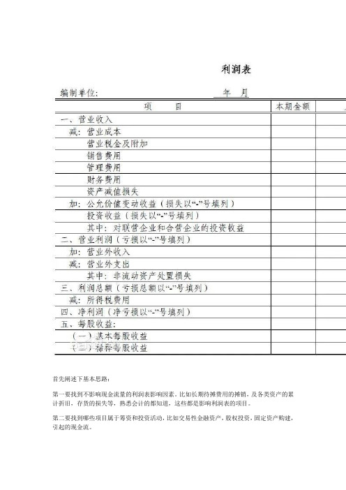 关于通过利润表计算经营活动现金净流量的剖析