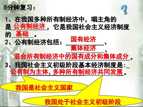 九年级政治第七课_走向共同富裕的道路课件人教版