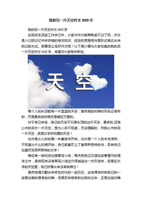 我的另一片天空作文600字