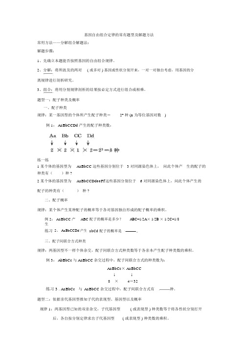 1.3自由组合定律常见题型及解题方法